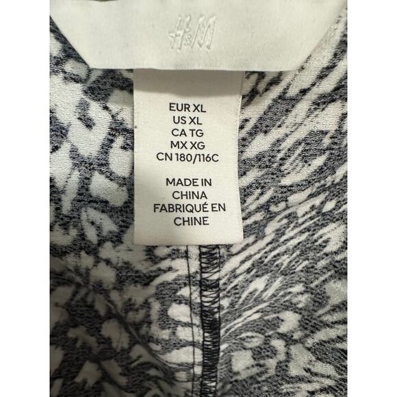 H & M Sleeveless Black and White patterned wrap mini sheath dress size XL - Picture 6 of 12